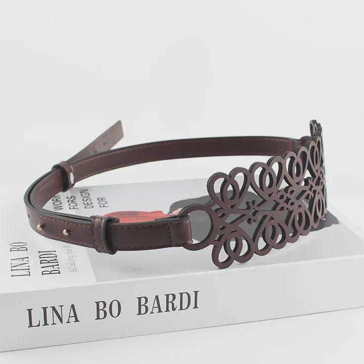 Ceinture fine noire ajustable pour femme avec ceinture et robe