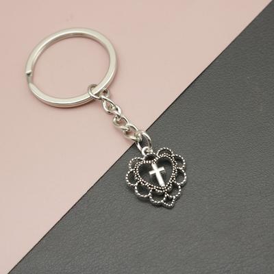 Beliebter Schmuck Einfacher Liebes-Kreuz-Schlüsselanhänger-Anhänger
