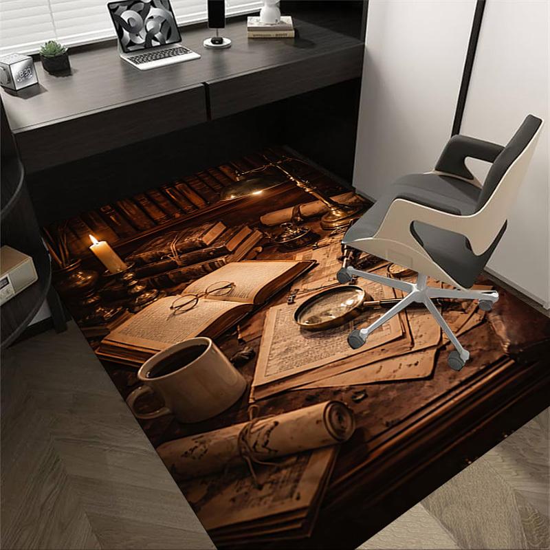 

1PC reading study Non-Slip Floor Carpet Compatible for Office&Living Room&Bedroom&Dining room - Flat-Weave Machine-O327 60cm by 90cm