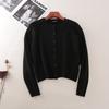 Casual All-matching Black Single Breasted Long Sleeve Cardigan Foreign Trade Original Order Small Loose Outdoor Women Knit