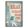 Summer Beach Decor Vintage Metal Tin Signs Plaque Metal Plate Retro Posters Wall Art Decor Seaside
