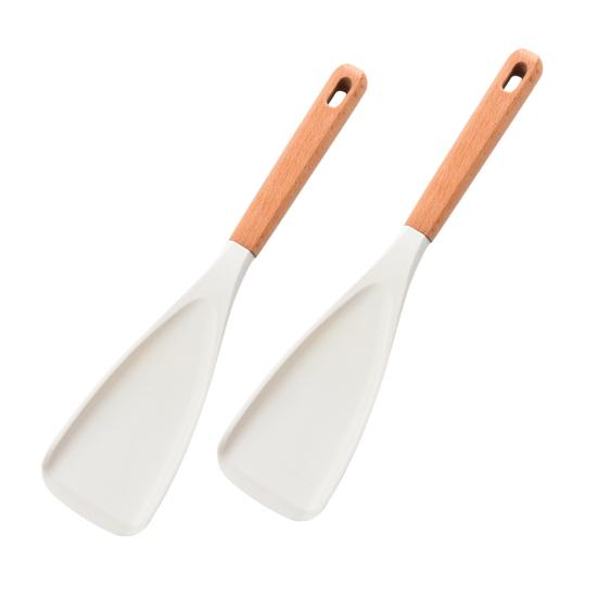 Silicone Cooking Spoon Heat Resistant Nonstick Kitchen Utensils 3 in 1 Spatula Spoon Stir Scoop Serve with Ease Ergonomic Handle Easy to Clean Ideal