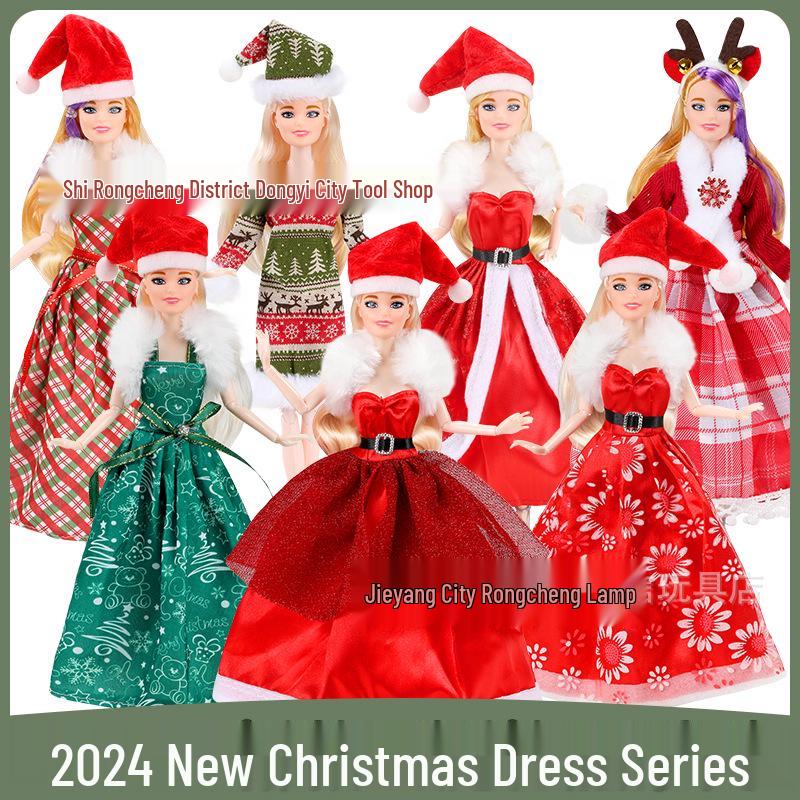 11-inch Barbie Doll Fashion Christmas Dress Set - 30cm Holiday Clothing Series