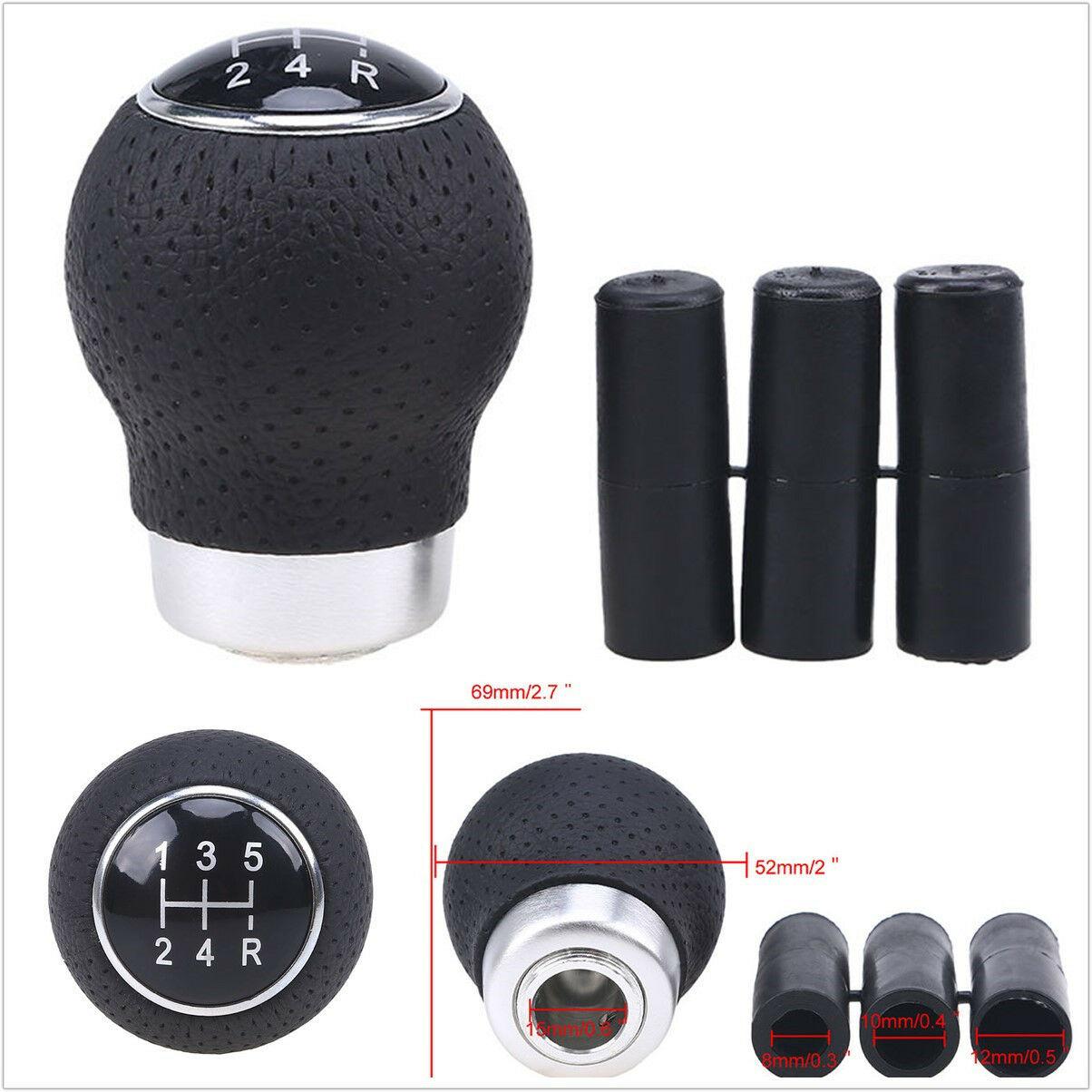 

New Black Leather 5-Speed Manual Transmission Car SUV Gear Shift Knob Shifter Lever