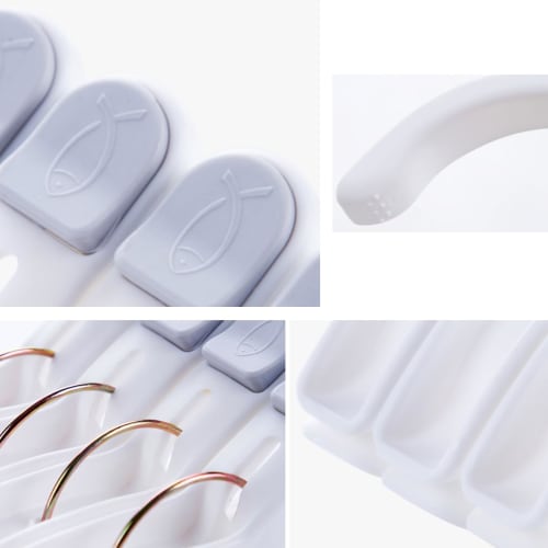 YOUOWO Large Clothespins, Futon Pegs, 4-Piece Set, Strong Plastic Clothespins for Indoor and Outdoor Drying, Non-Slip, Windproof (4-Pack - White)