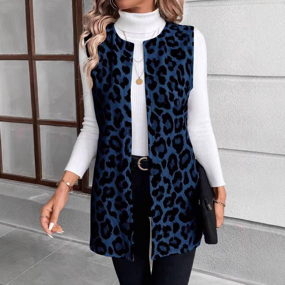 2025 European and American Autumn/Winter Women's Casual Leopard Print Coat - New Fashion