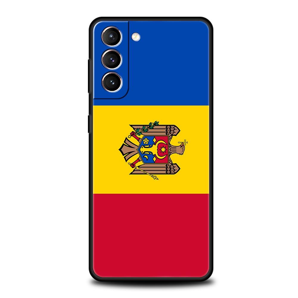 Moldawien Flagge Handyhülle Für Samsung Galaxy S25 Edge S24 S23 S22 S21 Ultra S20 FE 5G S10 S10E S9 Plus Weiche TPU Hülle