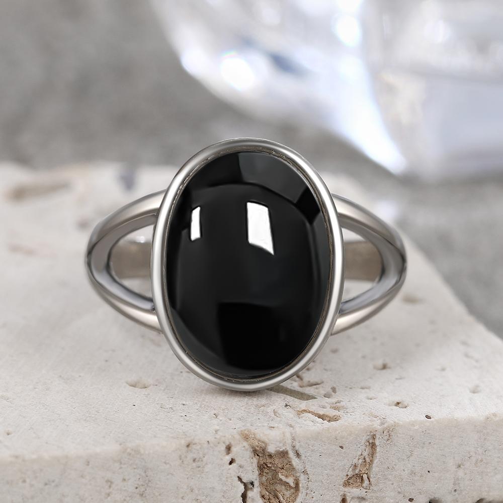 925 Silve Ring with Natural Moonstone Oval 8*10MM Simple Minimalist Twist Ring Party Gifts Fine Jewelry for Women