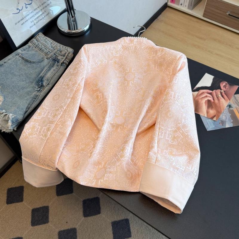Age-Reducing Jacquard Satin Top: Retro Chinese Style Plus Size Outerwear for Middle-Aged Mothers