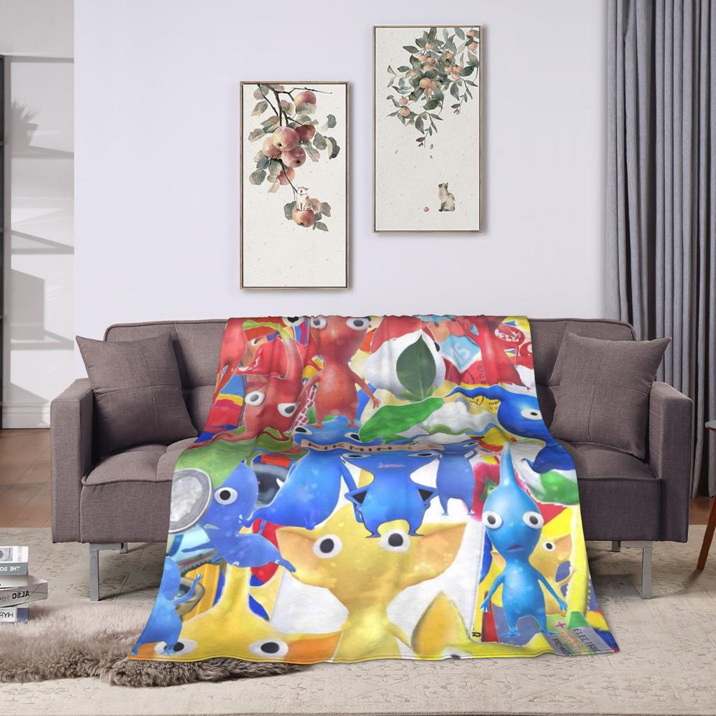 Pikmin Game Blanket Quality Warm Soft Bedding Throws Winter Picnic Home Decor Novelty Bedspread