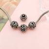 10Pieces European Style Spacer Beads with Large Holes Silver Round Spacer Beads Accessory for Creative Jewellery Making