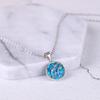 KELITCH Synthetic Opal Choker Necklace with Dolphin Pendant, 16-18" Chain Necklace (Blue)