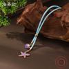 New enamel geometric starfish velvet long pendant for women's simple and versatile starfish long necklace