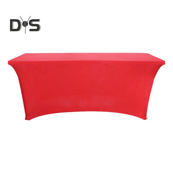 Stretchy Table Cover Fitted Rectangle Solid Color Table Cloth Polyester Fabric Anti-Wrinkle Washable Table Cover for Indoor Outdoor Party Banquet