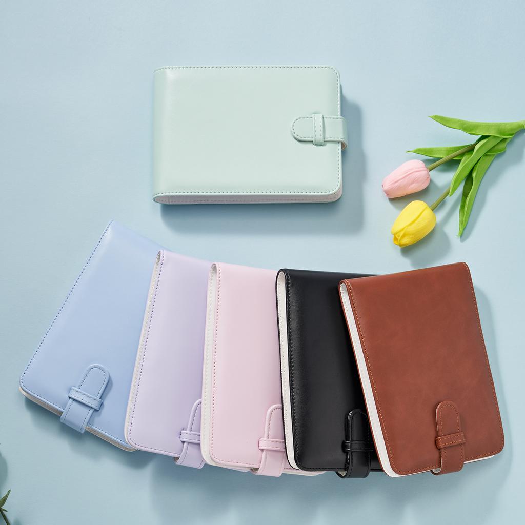 6 Inch 40 Pockets Mini Pure Color PU Leather Photos Album Binder Photo Album Foto for Gift Present