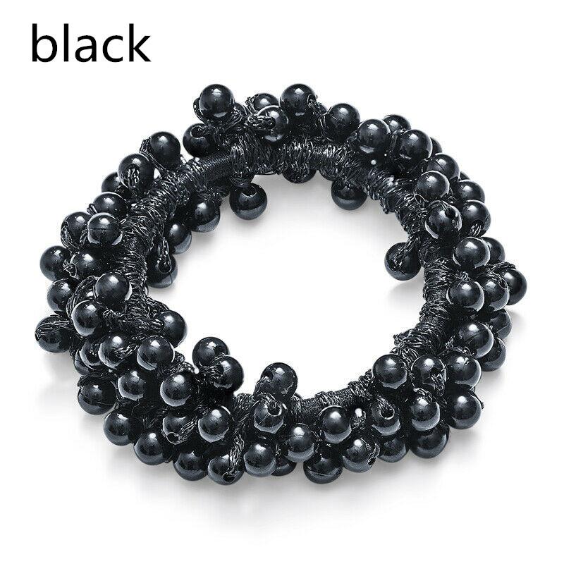 

4 цвета, элегантные резинки для волос для женщин и девочек, держатель для хвоста, жемчужные бусины, резиновая веревка, эластичные завязки, аксессуары для волос, резинки для волос с жемчугом золотой