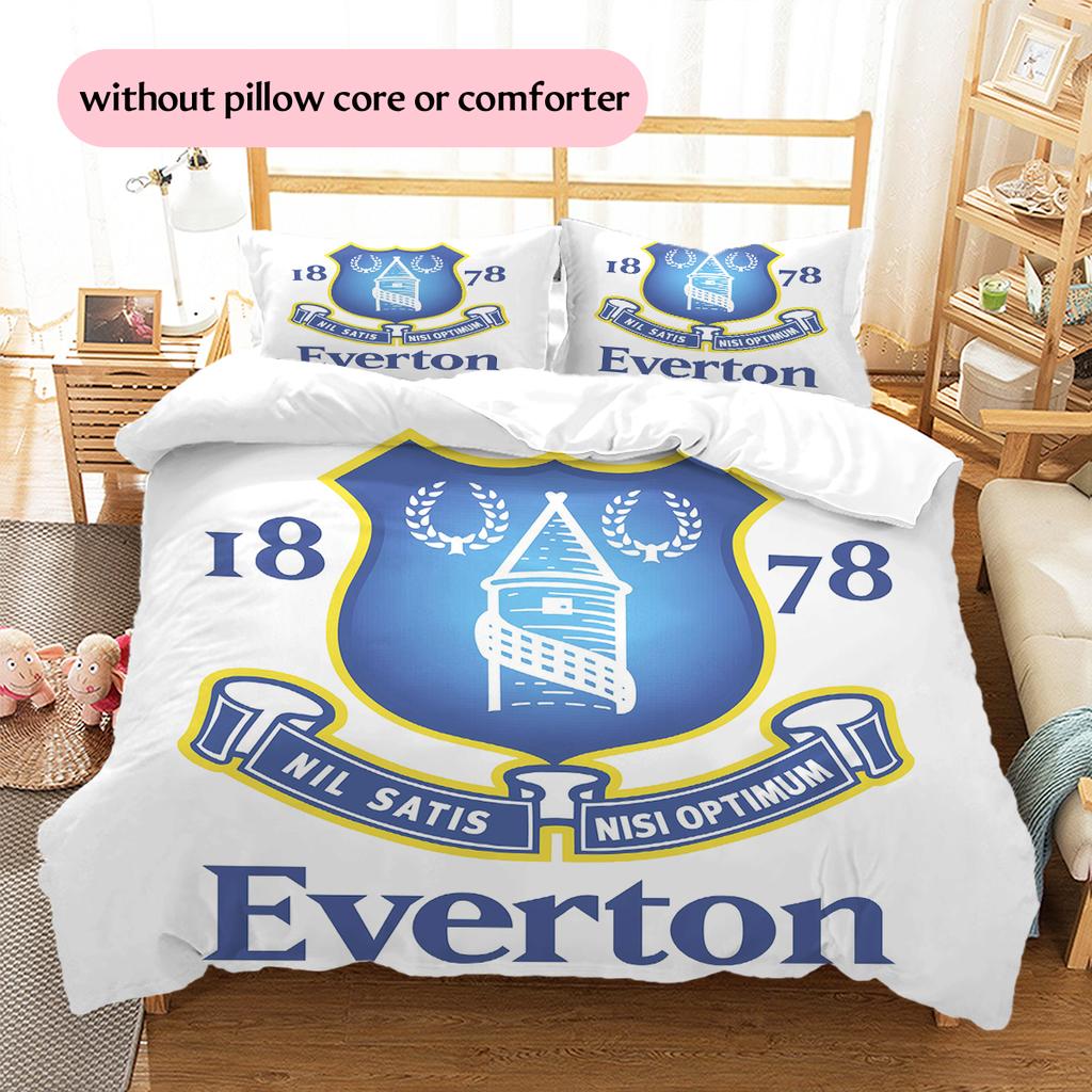 Everton FC Pattern Bedding Home Decoration Birthday Gift (1 * duvet cover + 2 * pillowcase, without core)