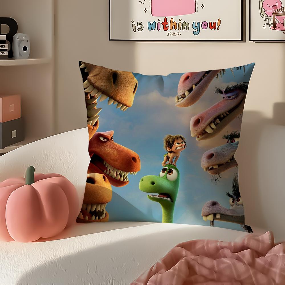 Prehistoric Cartoon DDinosaur In Charge Cushion Cover Pillowcase Short Plush Invisible zipper Room Sofa Cushion Cover