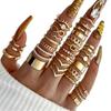 Elegant 30-Piece Rhinestone Butterfly and Pearl Knuckle Ring Set for Women