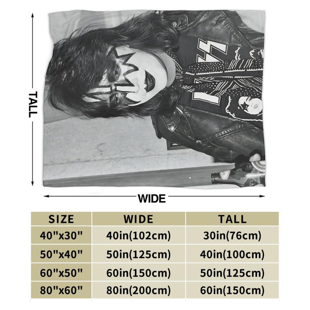 Ace Frehley The Spaceman 1951-2025 Print Blanket For Men Women Ultra Soft Kiss Band Throw Blankets for Bed Multiple Sizes