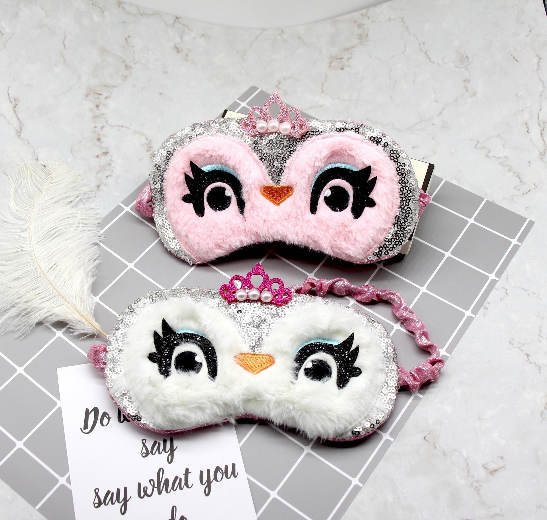 

1 шт. патч-маска для глаз в виде совы с блестками розовый