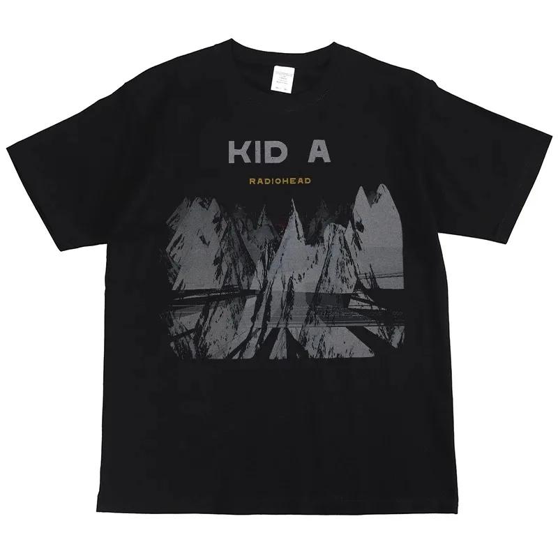 New Arrival Radiohead Print American Street Hip Hop Vintage Black Short Sleeve TShirt Unisex Women Men Streetwear Top
