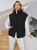 Women's Solid Color Quilted Vest Stand-Up Collar Zipper Pocket Jacket AVM-00010
