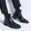 British Men's Ankle Leather Chelsea Boots Ankle Western Cowboy Boots For Men High Quality Leather Motorcycle Boots Men Winter