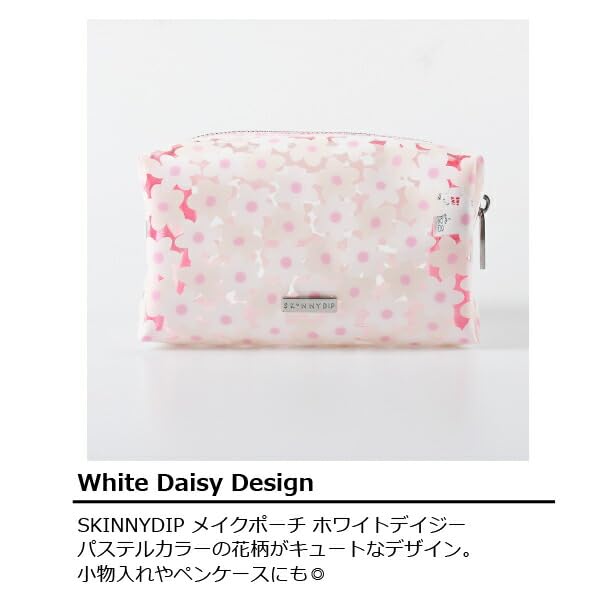 Skinnydip Makeup White Small Item 6934PCWD Pouch, Daisy, Case,
