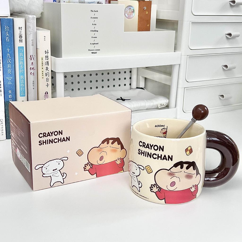 Ceramiczny kubek Crayon Xiaoxin dla chłopców i dziewczynek prezent urodzinowy kubek dla pary dziewczyna praktyczna pamiątka pudełko prezentowe