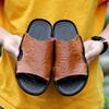 Fashion High Quality Slippers Men Genuine Leather Luxury Brand 2024 New Beach Flats Summer Casual Flip Flops Outdoor Slides for Men