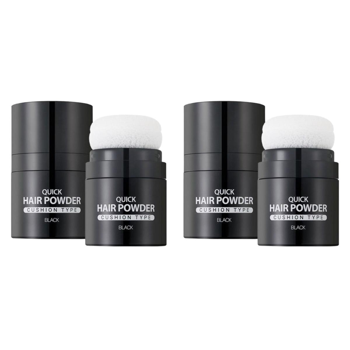 

RiRe Quick Hair Powder Water-Resistant Hairline & Root Cover, Black, 7g (Pack of 2)