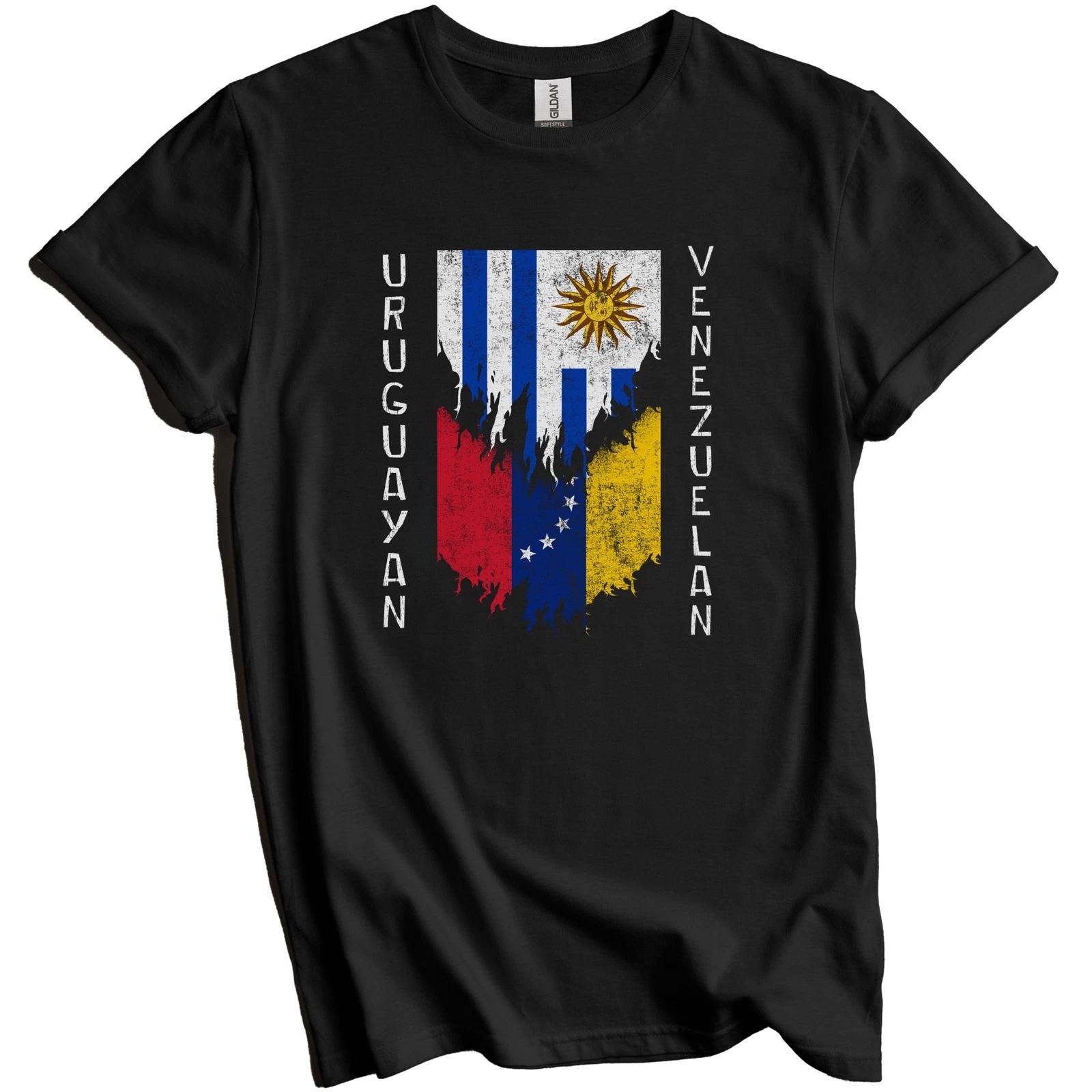 Uruguayan Venezuelan Flags Ripped Torn Uruguay Venezuela T-Shirt 3XL