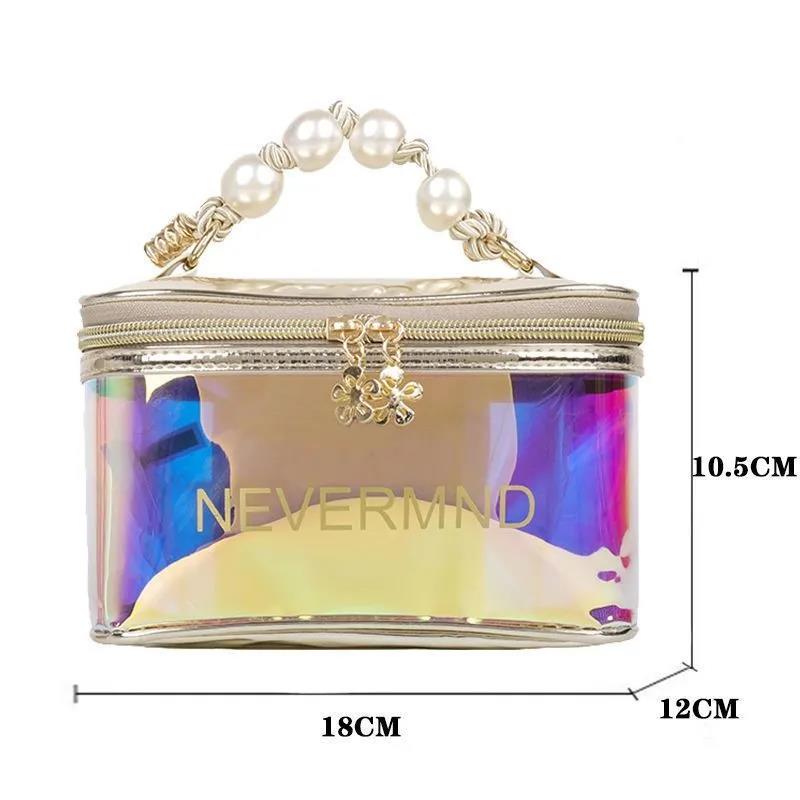 Women's Cosmetic Bag Travel Portable Handbag Multifunctional Laser Cosmetic Bag Waterproof Ladies Makeup Storage Bag