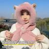 Hat Scarf Integrated Hat Women's Autumn and Winter Hooded Scarf Adult Cycling Warm Fleece Ear Protectors Thickened Windproof Cap