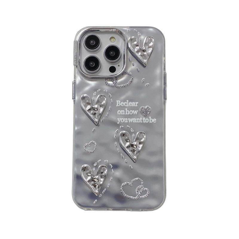 Apple 13pro Water Ripples 14 Three-dimensional Love 12 High End IPhone 15 Mobile Phone Case