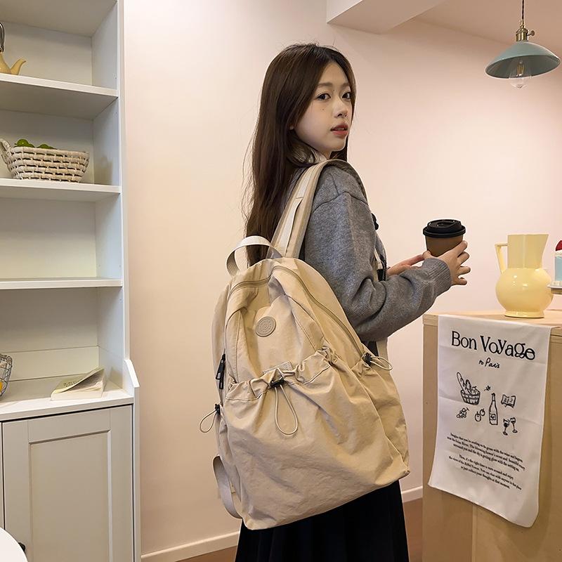 New Backpack Nylon Women's Large Capacity Computer Bag Female College Student Simple Backpack Male High School Student Schoolbag