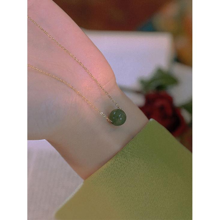 

Qinghai Hotan Cat s Eye Jasper Necklace, Collarbone Chain, Niche Design, Light Luxury, Fairy-like Necklace36+3cm Gold-plate