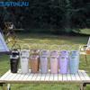 JUSTINLAU 600/900ml Insulated Cups Stainless Steel Thermos Cup with Handle & Straw Outdoor Travel Water Bottle Car Ice Tumbler
