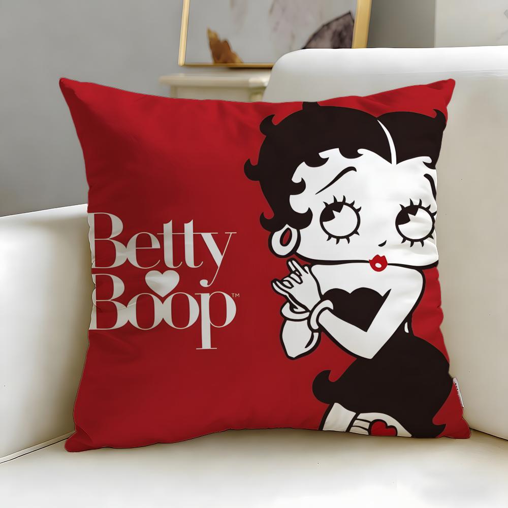 classic cartoon character Betty Boop Cushion Cover Soft EasyWash Pillow Case Versatile for Couch Bed Travel and Office