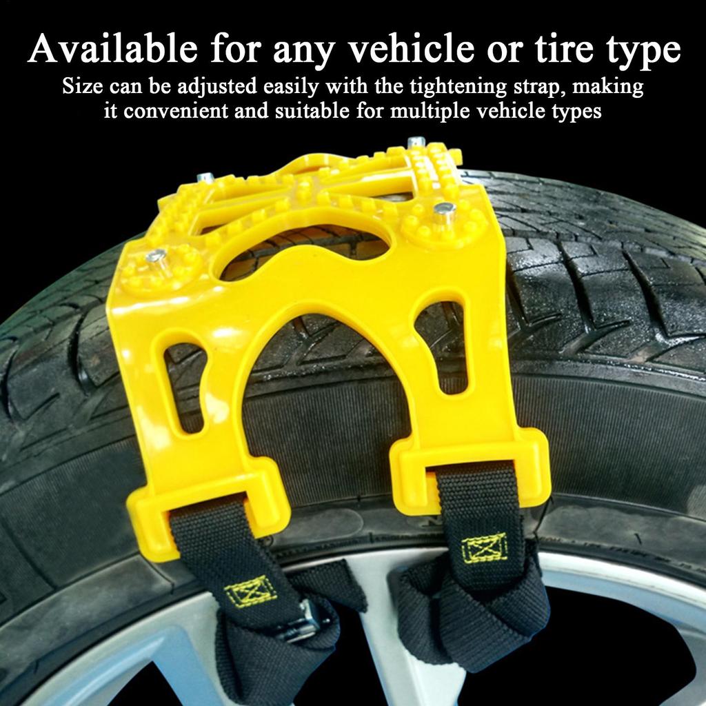 1PC Car Tire Chains Winter Snow Wheels Chain Outdoor Snow, Climbing Mud, Land Tire Emergency Double Grooves Anti-Skid Chains