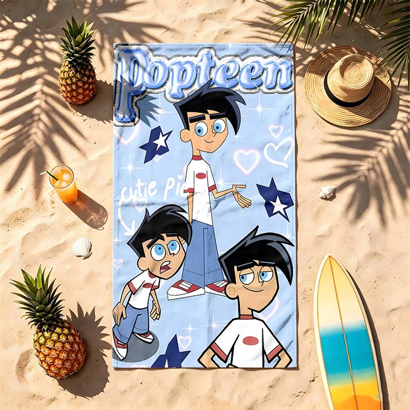 דני פנטום (19) מגבת חוף בנושא עמידה בחול רכה ונוחה מתאימה לבריכה קמפינג יוגה וצלילה נסיעה