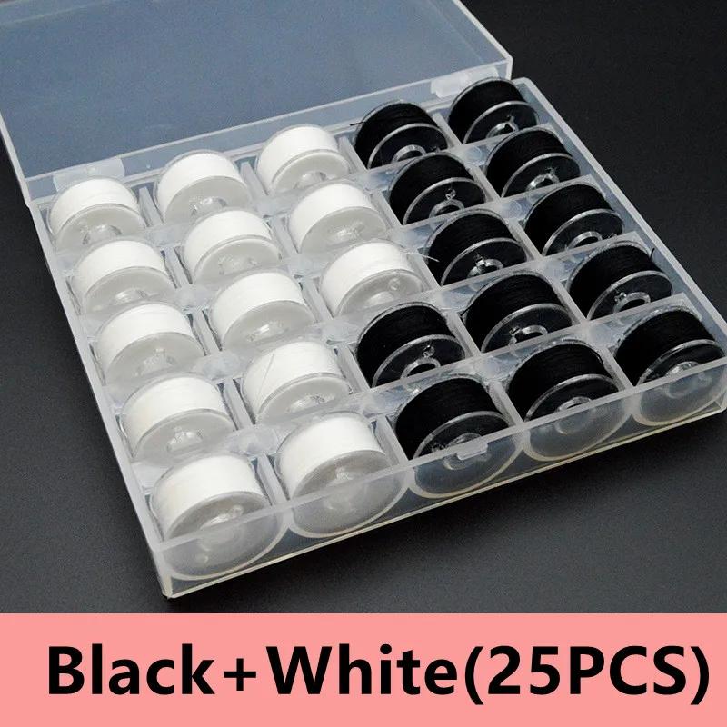 25/36 Colors Set Bobbin Thread Polyester Thread Spools Sewing Machine Bobbins With Storage Box For Embroidery Sewing Accessories