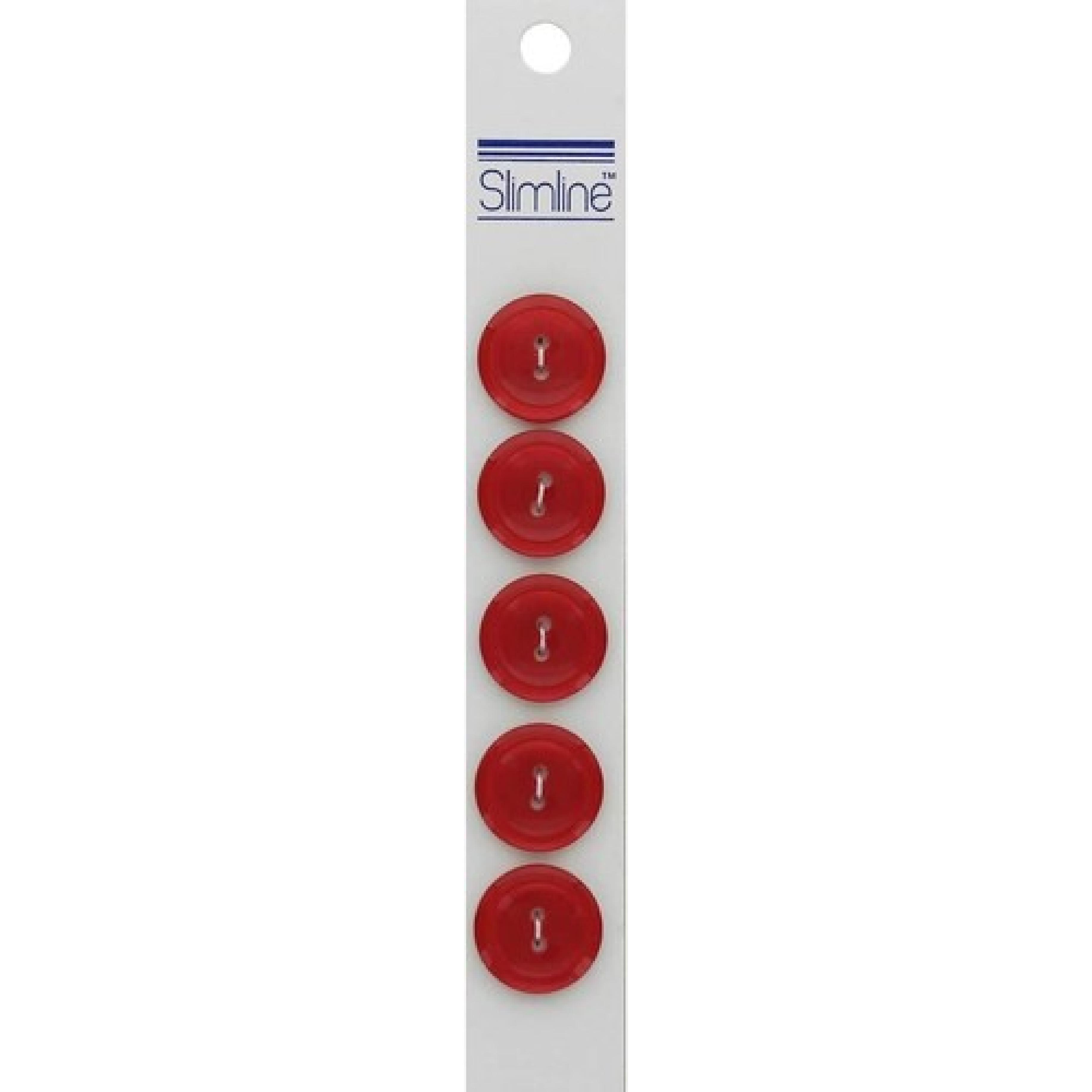 

2 Hole Buttons - 3/4 in. - Red 5 pc.