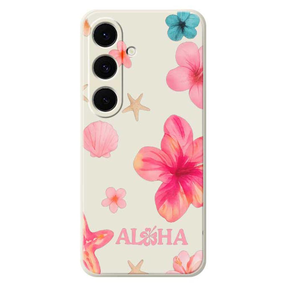 Für Samsung Galaxy S25 FE Hülle Schale Blumendruck Gerader Rand TPU Handy Rückseite