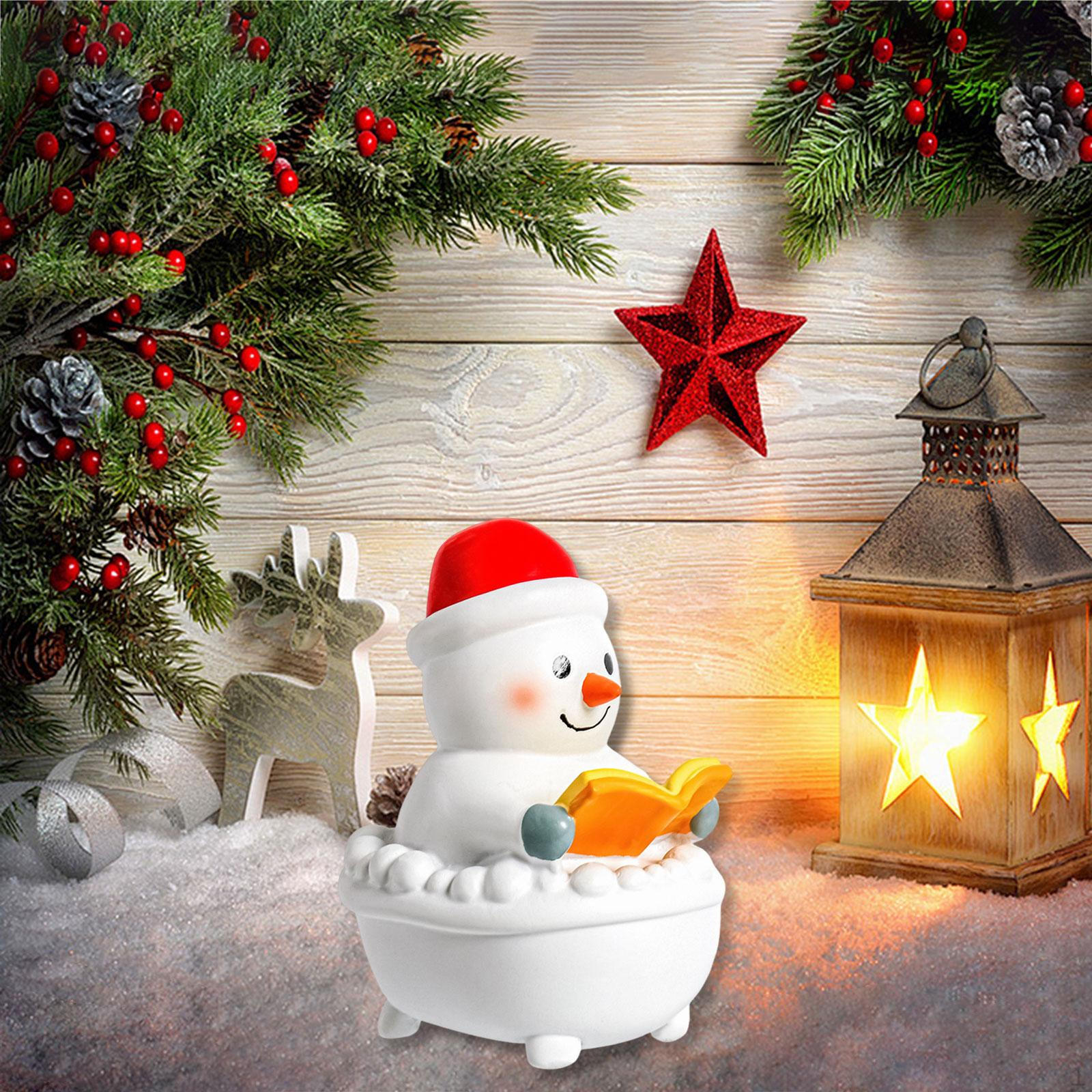 

Christmas Character Decoration with Lamp 10x11x14.5cm Soft Warm Lighting Versatile for Living Room Snowman