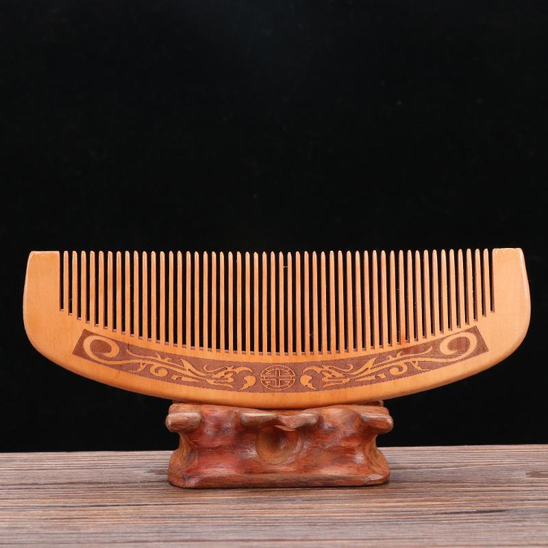 Carved Mahogany Health Massage Anti-static Comb