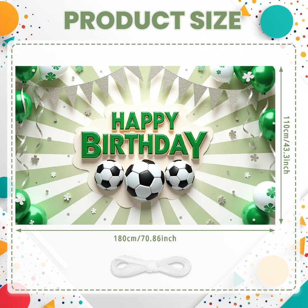 Banner Colorful Balloons Celebration Banner Soccer Banner Gold Stars For Photo Shoot Indoor Decoration Kids Event