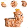 Dog Figurine Desktop Ornament Flower Pot Resin Cute Creative Decorative Statue Plant for Bedroom