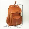 Vintage Full Grain 21 Inch Leather Laptop Large Backpack Casual Bookbag Daypack Camping Travel Rucksack Knapsack